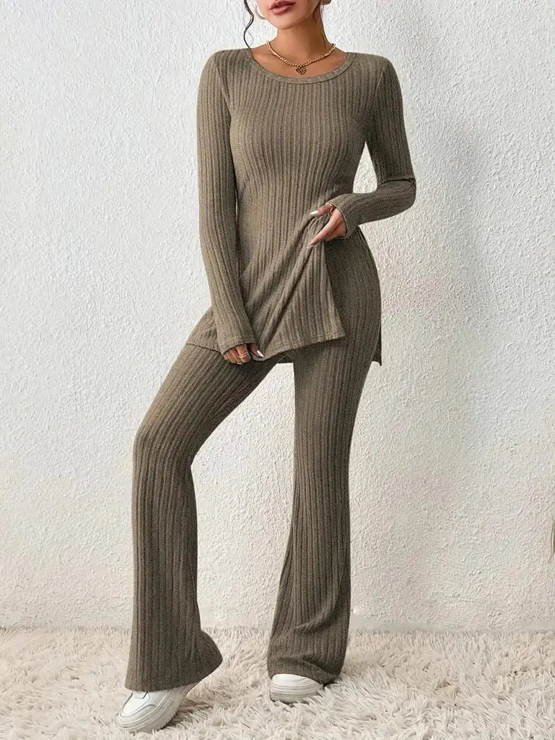 Polyester Women’s Clothing Solid Color Casual Slim New Fashion Women Elegant Outfit