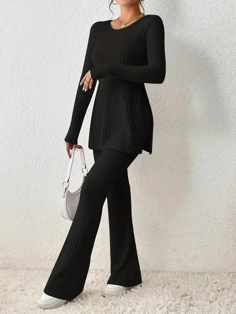 Polyester Women’s Clothing Solid Color Casual Slim New Fashion Women Elegant Outfit