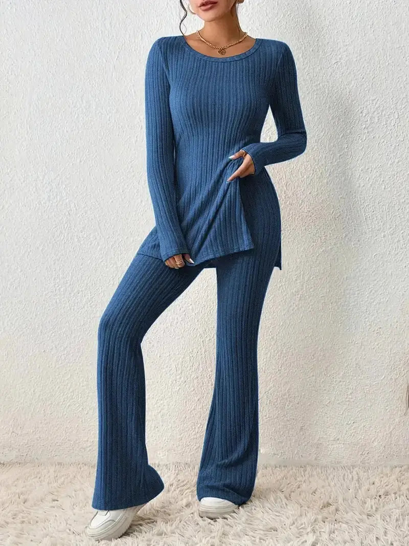 Polyester Women’s Clothing Solid Color Casual Slim New Fashion Women Elegant Outfit