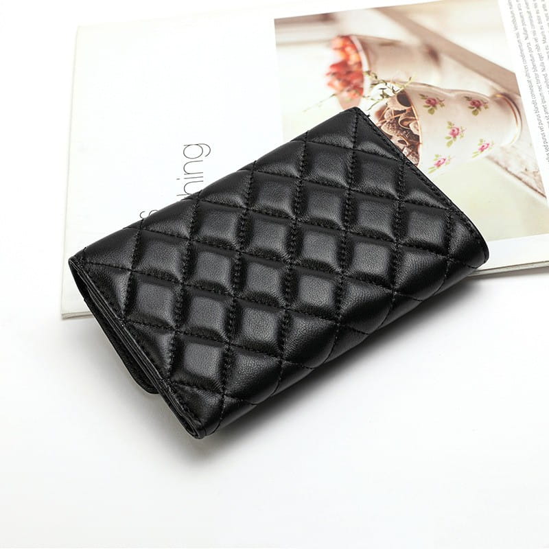Rhombus Leather Wallet Luxury Clothing for Men and Women