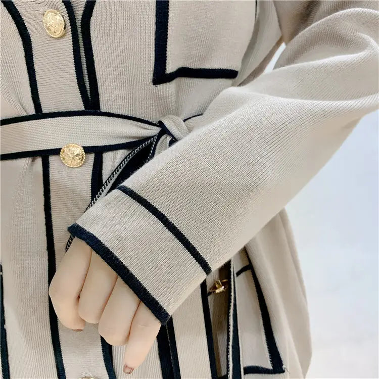Winter Knitted Cardigan Wide-leg Pants Suit Women’s
