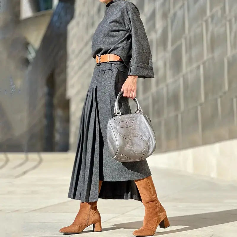 Women’s Suit Autumn New Long Sleeve Loose Solid Color Dress Two-piece Set