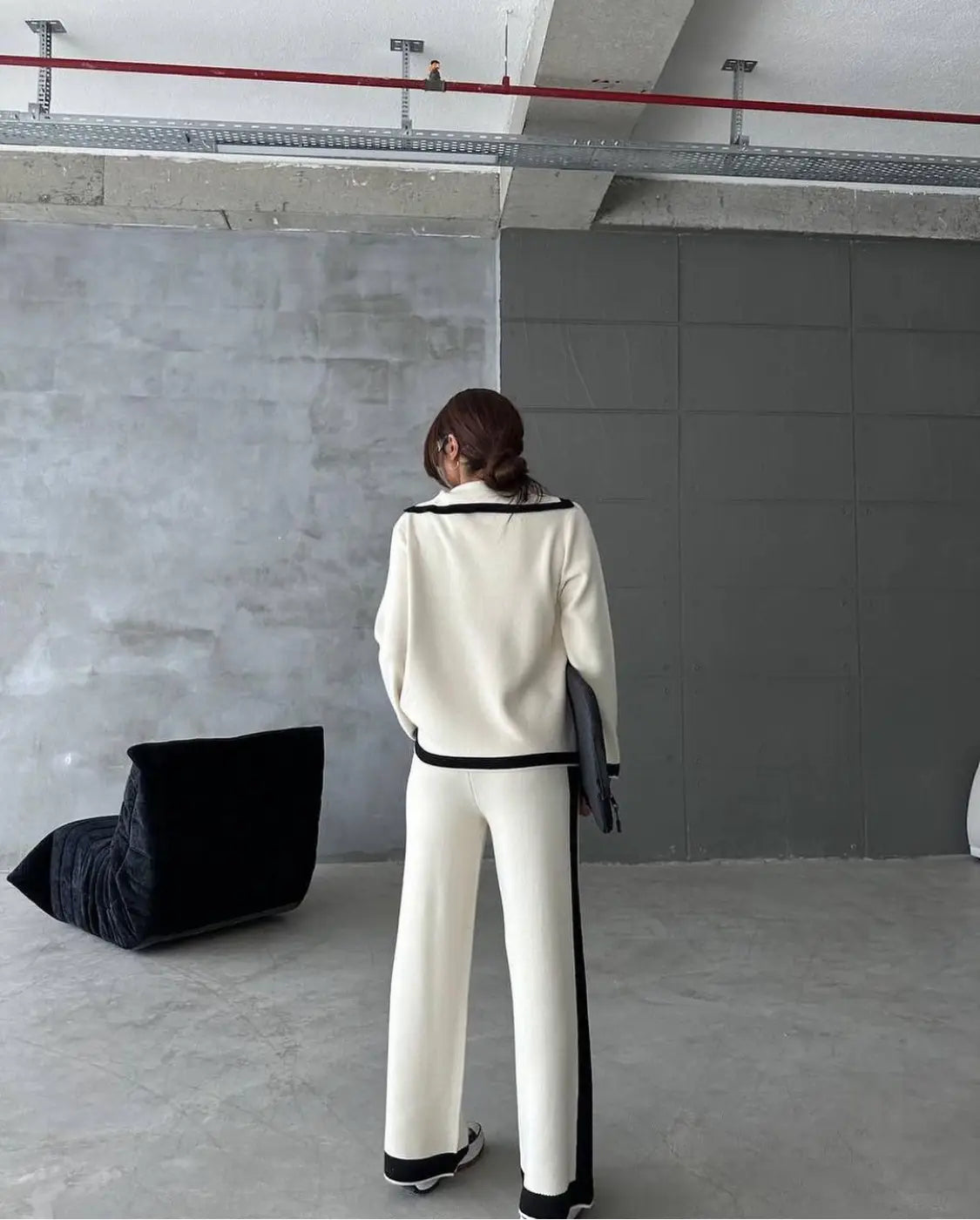 Women’s Autumn Knitted Wide-leg Pants Two-piece Set