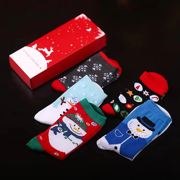 Christmas Pure Cotton Medium Tube Socks Gift Box