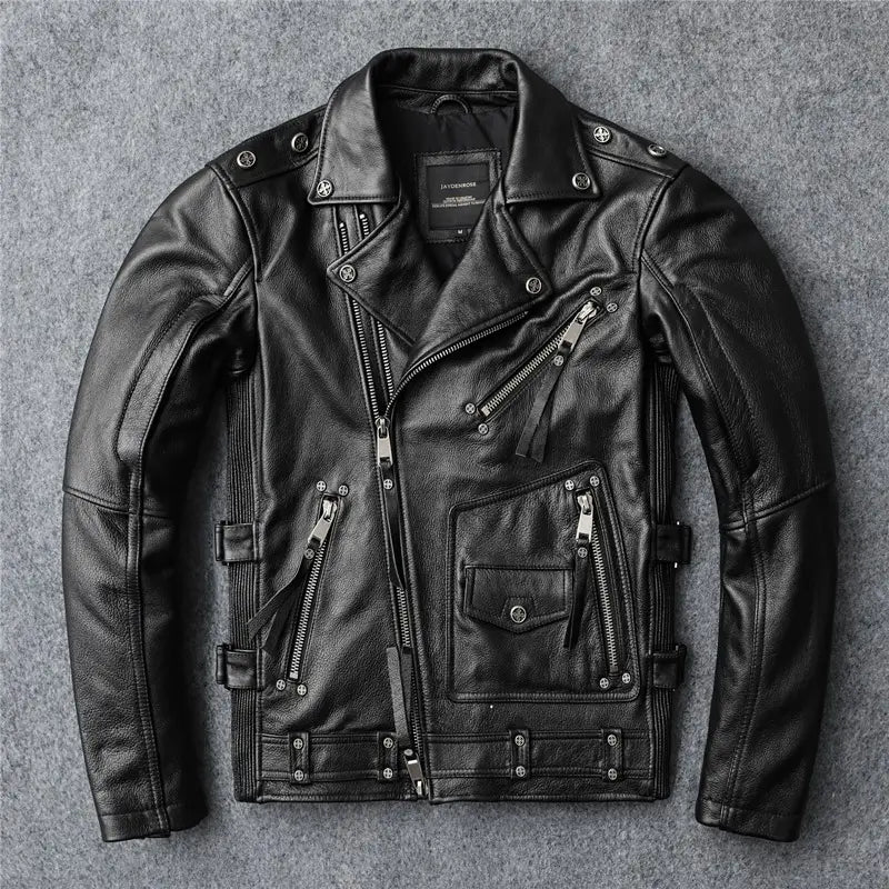 Slim Fit Soft First Layer Cowhide Biker’s Leather Jacket
