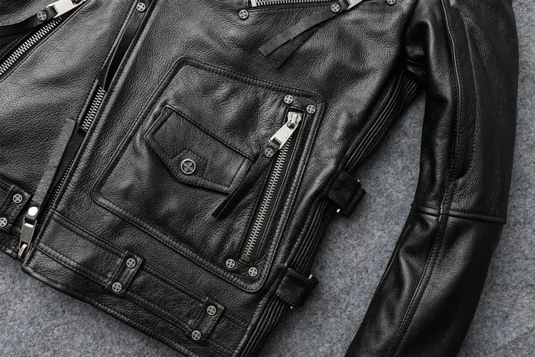 Slim Fit Soft First Layer Cowhide Biker’s Leather Jacket