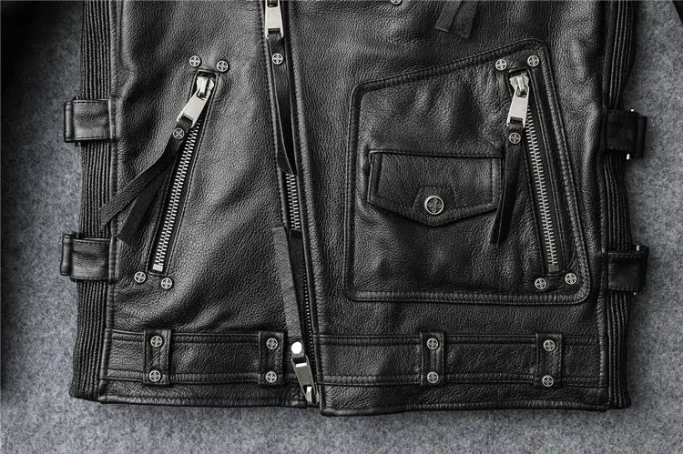 Slim Fit Soft First Layer Cowhide Biker’s Leather Jacket