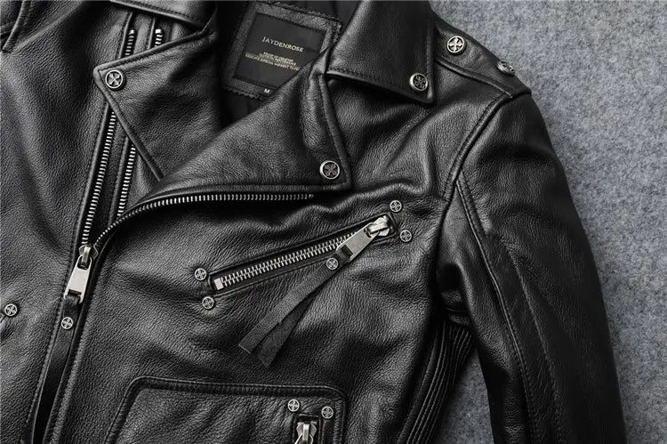 Slim Fit Soft First Layer Cowhide Biker’s Leather Jacket