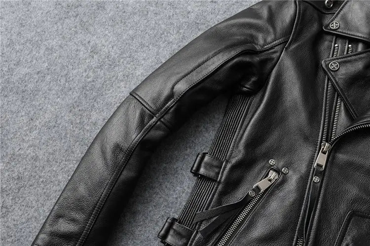 Slim Fit Soft First Layer Cowhide Biker’s Leather Jacket