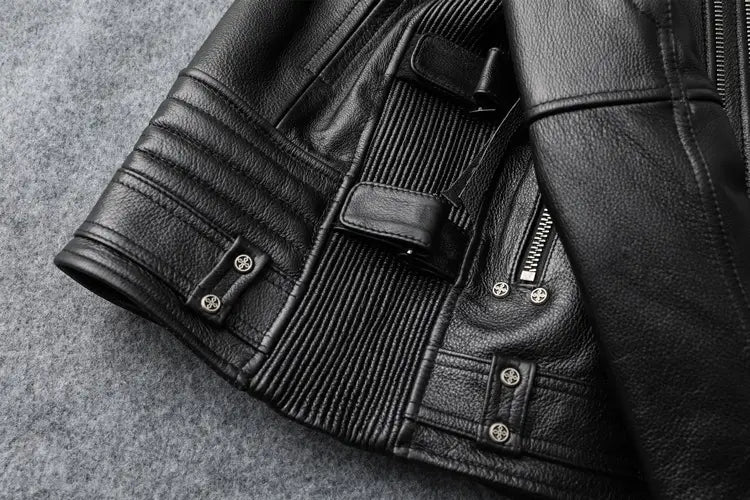 Slim Fit Soft First Layer Cowhide Biker’s Leather Jacket