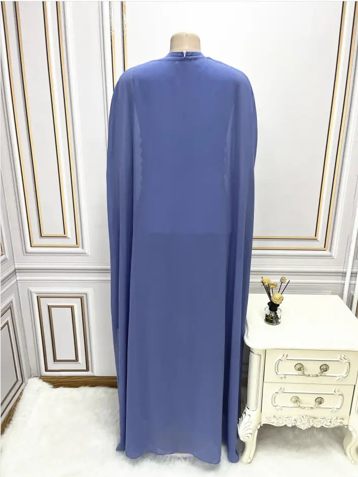 Middle East Muslim Women’s Wear Sequined Gown Suit Dress Cape Robe