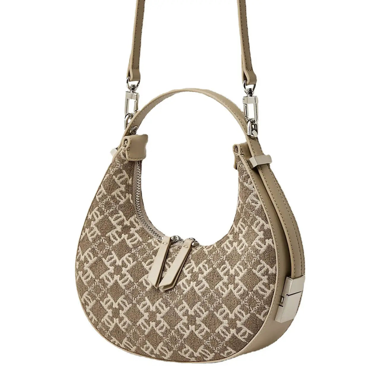 Apricot Sand Luxury Woolen Leather Bag High-End Fashion Online