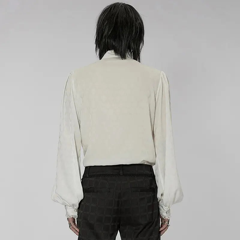 Men’s Retro Noble Dress Stand Collar Long Sleeve Shirt