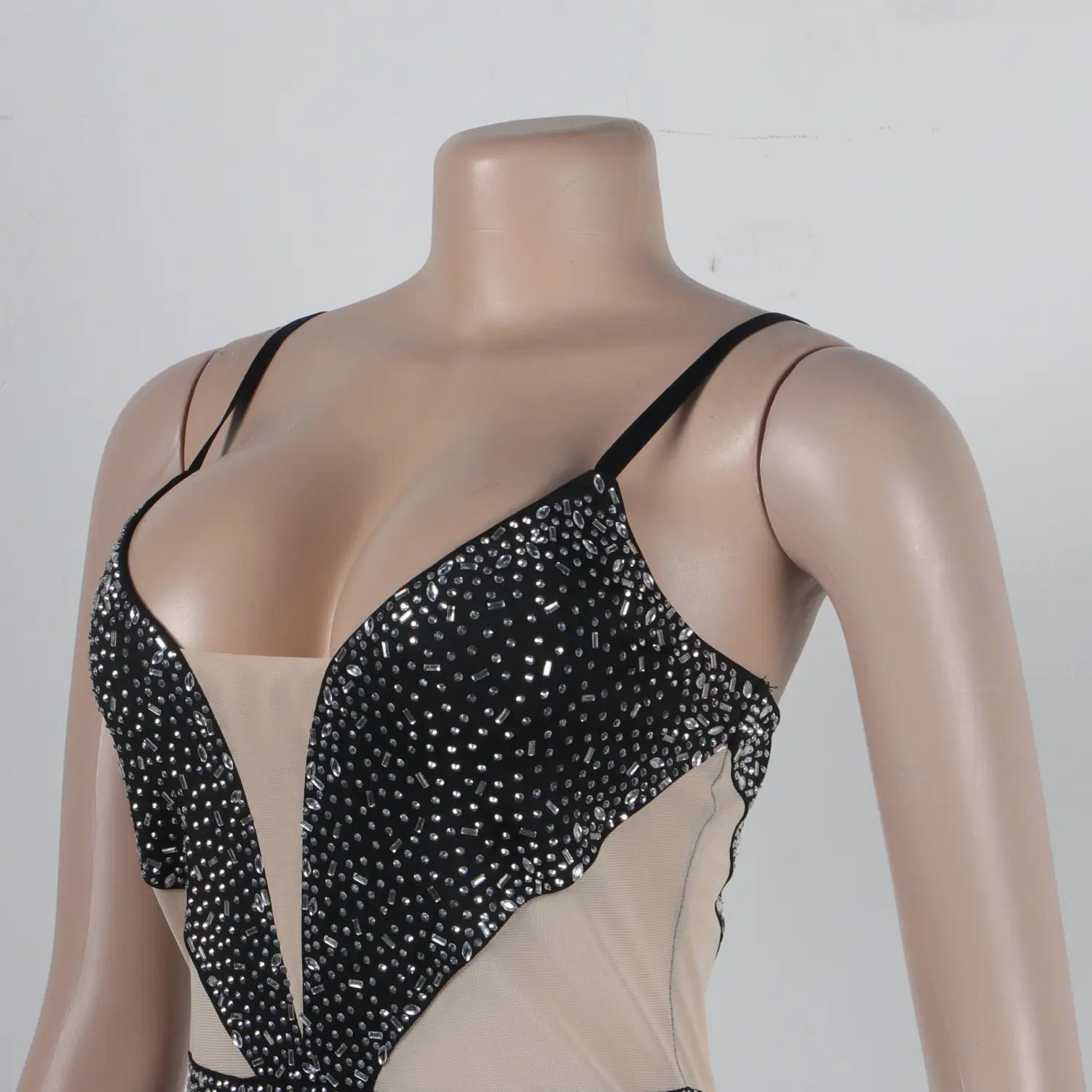 Slim Fit Rhinestone Stretch Sling Sheath Tight Jumpsuit