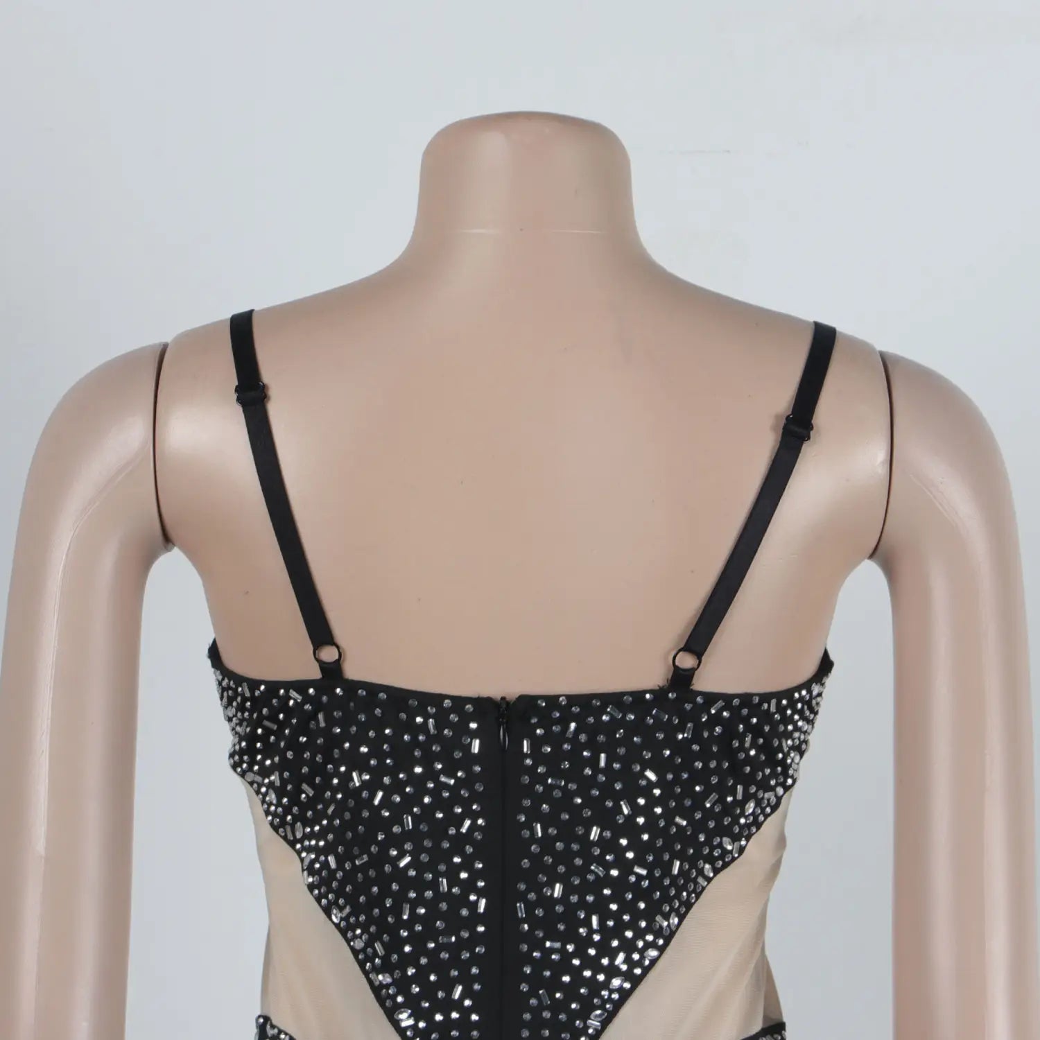 Slim Fit Rhinestone Stretch Sling Sheath Tight Jumpsuit