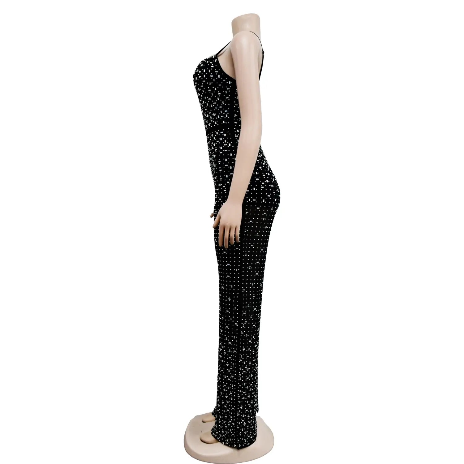Women’s Wear Rhinestone Mesh Camisole Sleeveless Trousers Jumpsuit
