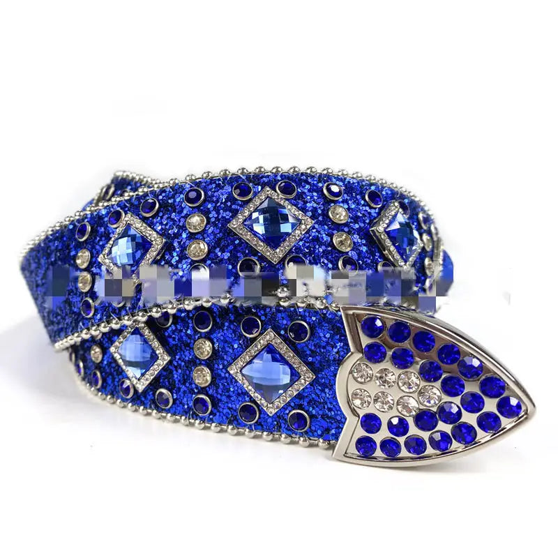 Pin Buckle Fashion Rhinestone Denim Belt