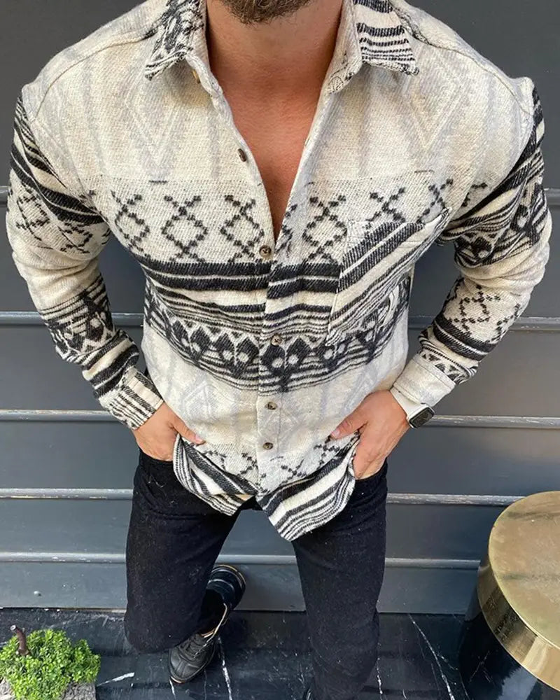 Men’s Color Matching 3D Digital Printed T-shirt