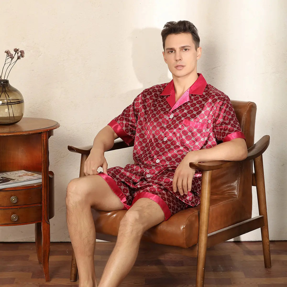 Men’s Summer Printed Short-sleeved Shorts Pajamas