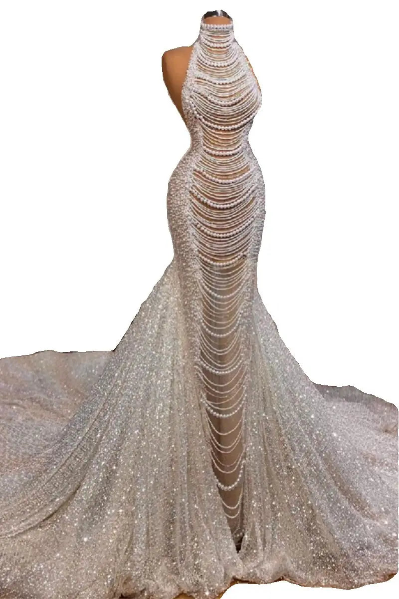 Fashionable High-waisted Fishtail Dress Ladies