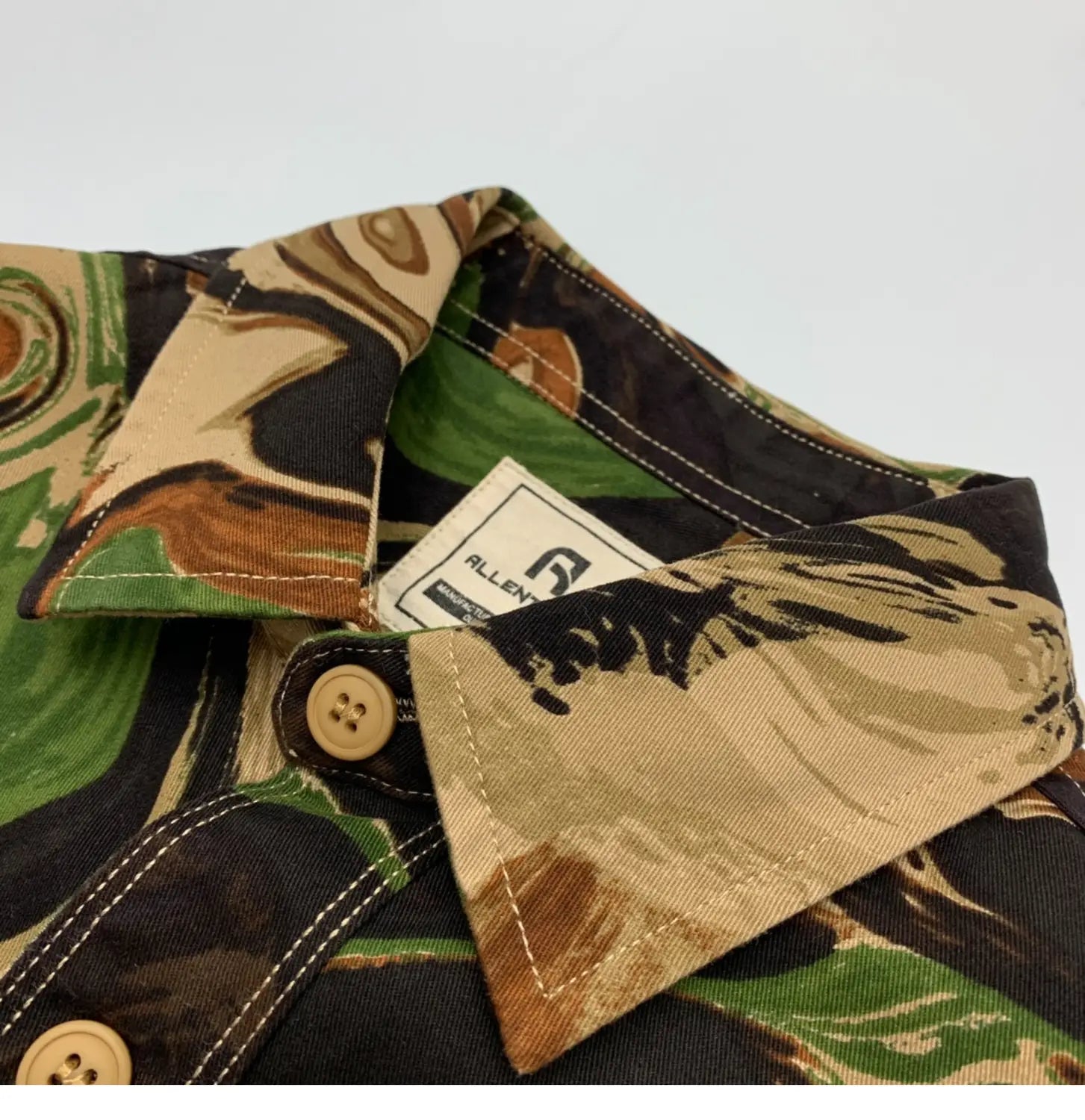 Beautiful Camouflage Shirt Men’s Japanese-style Retro Washed Amekaji Workwear Cotton Long Sleeve