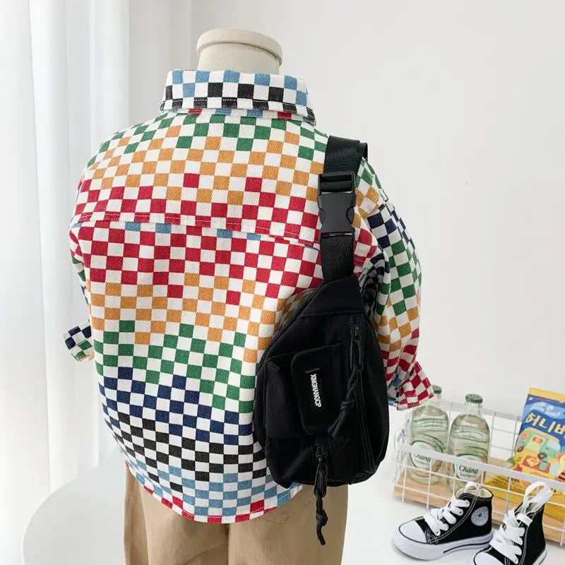 Children’s Korean-style Mosaic Casual Jacket