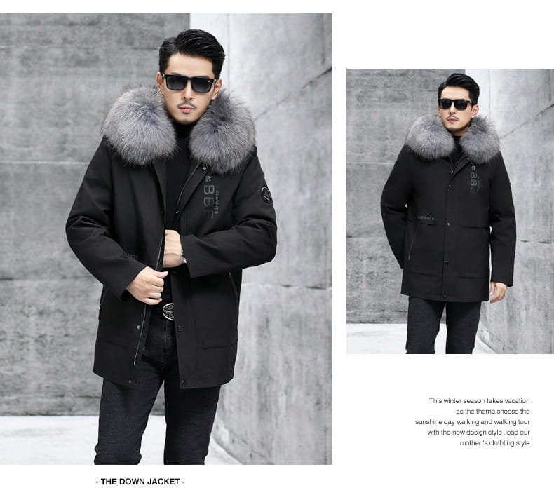 Fox Inner Pot Raccoon Hair Collar Fur Coat