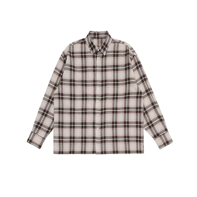 Men’s autumn long sleeve plaid shirt
