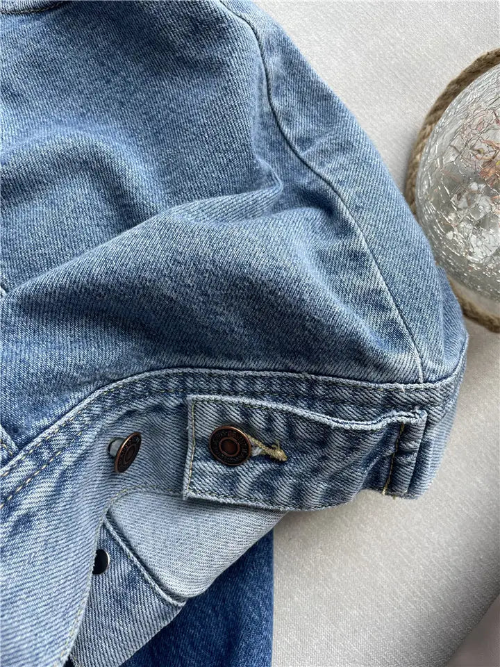 Ladies Denim Vest Loose Sleeveless Jacket Casual