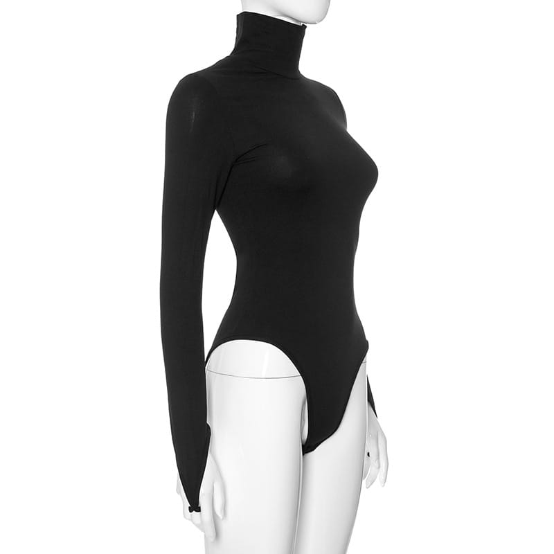 Women’s Solid Color Casual Round Neck Long Sleeve Slim Fit Jumpsuit