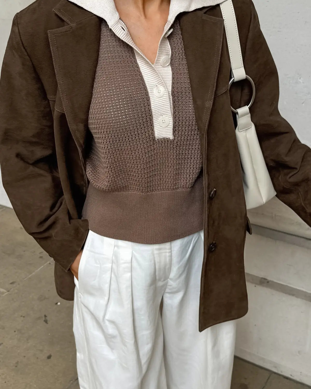 Brushed Velvet Retro Lapels Loose Suede Jacket