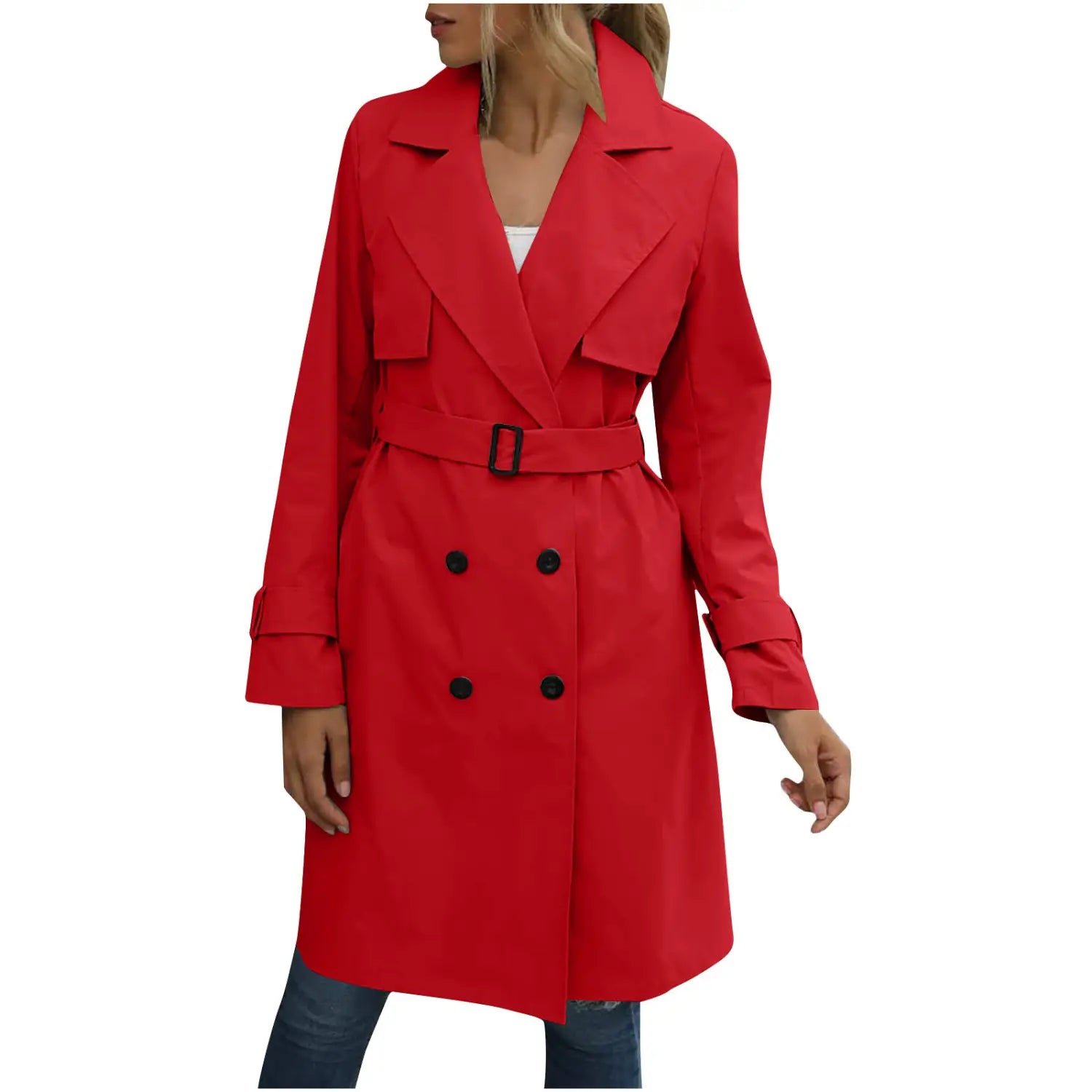 European And American Autumn Women’s Double Breasted Fashion Casual Trench Coat