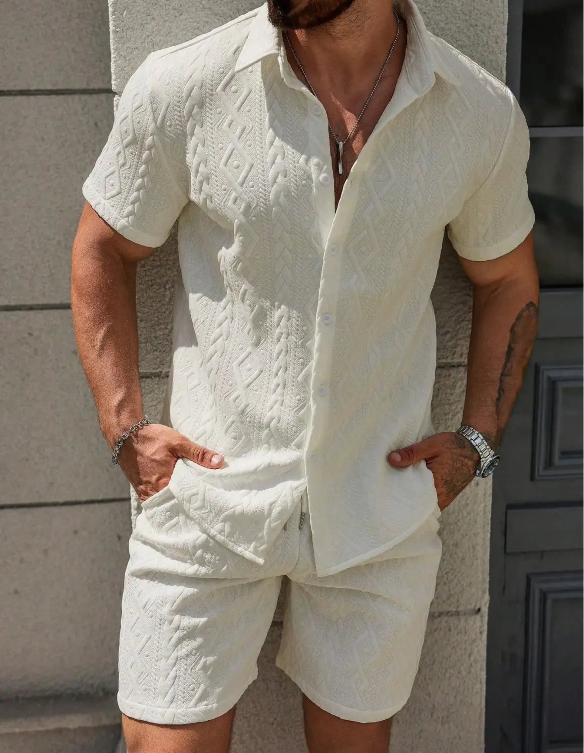 Men’s Shirt Casual Loose Short Sleeves Shorts