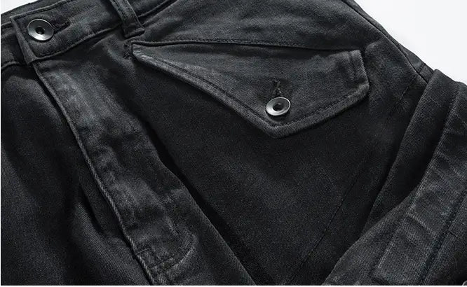 High Street Washed And Worn Multi-pocket Harem Shell Pants Men