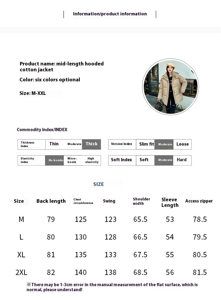 Women’s Mid-length Thickened Minority Fashion Temperament Cotton-padded Jacket