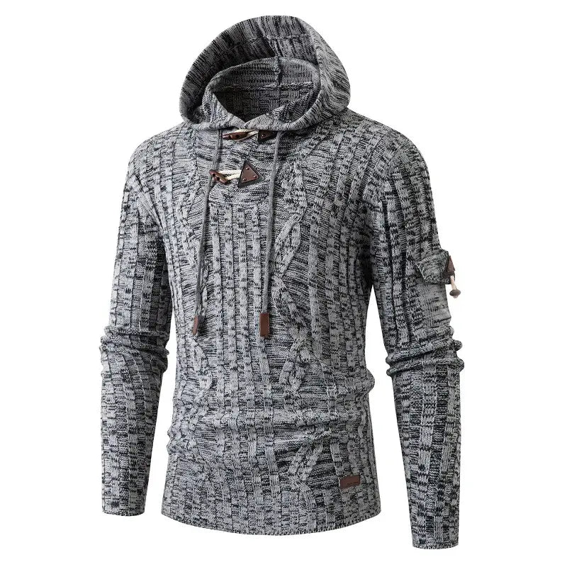 Horn Button Slim Fit Men’s Sweater