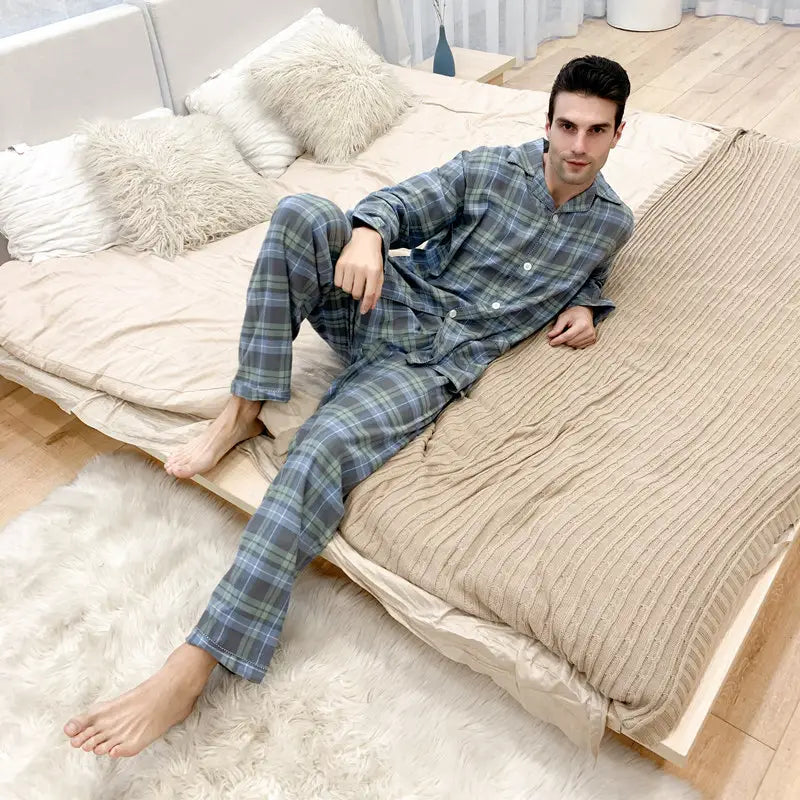 Men’s Warm Cloth Flannel Pajama Suit