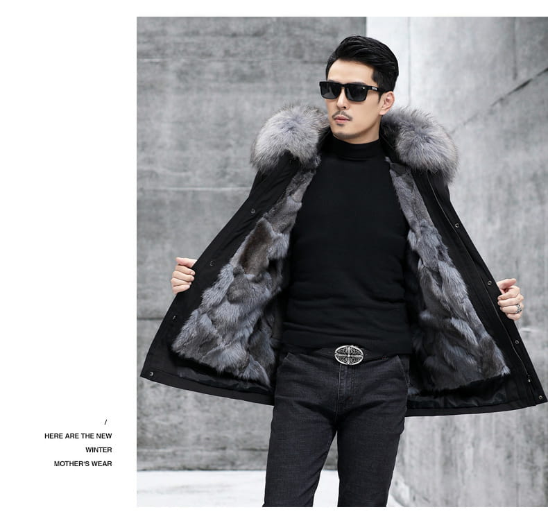 Fox Inner Pot Raccoon Hair Collar Fur Coat