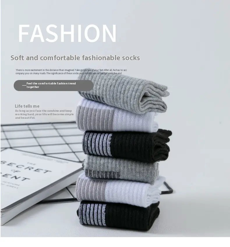 Stripe Sports Long Socks Sweat-absorbent Comfortable And Breathable
