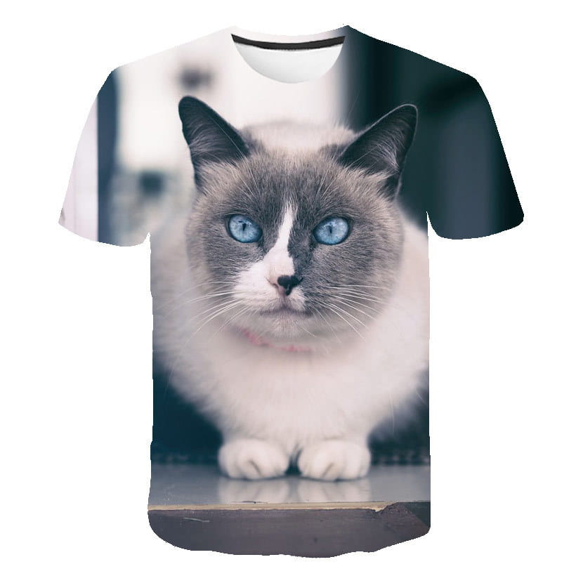 Digital Cartoon Print Loose Men’s T-shirt