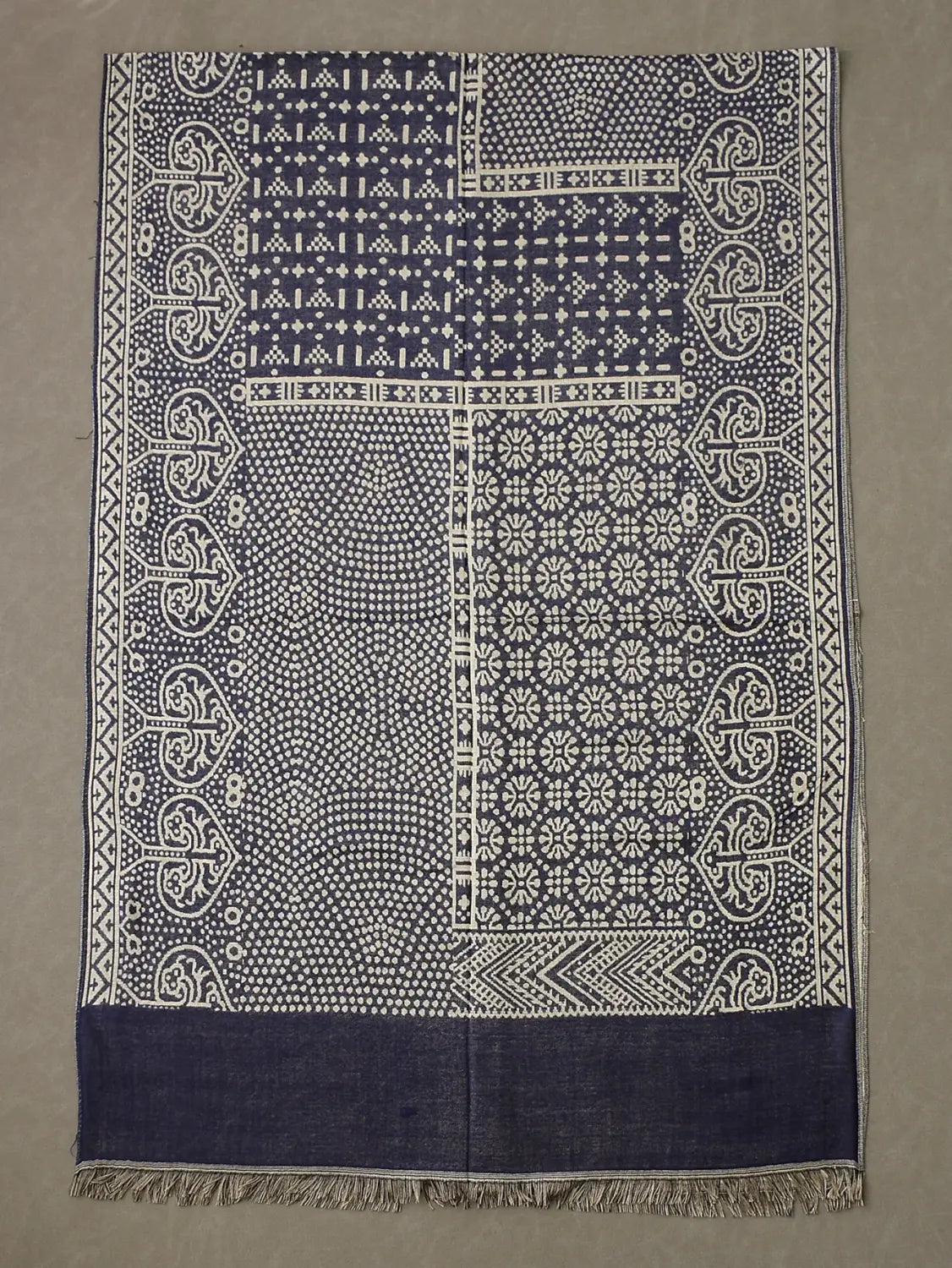Cotton And Linen Yarn-dyed Scarf Short Beard Ethnic Style