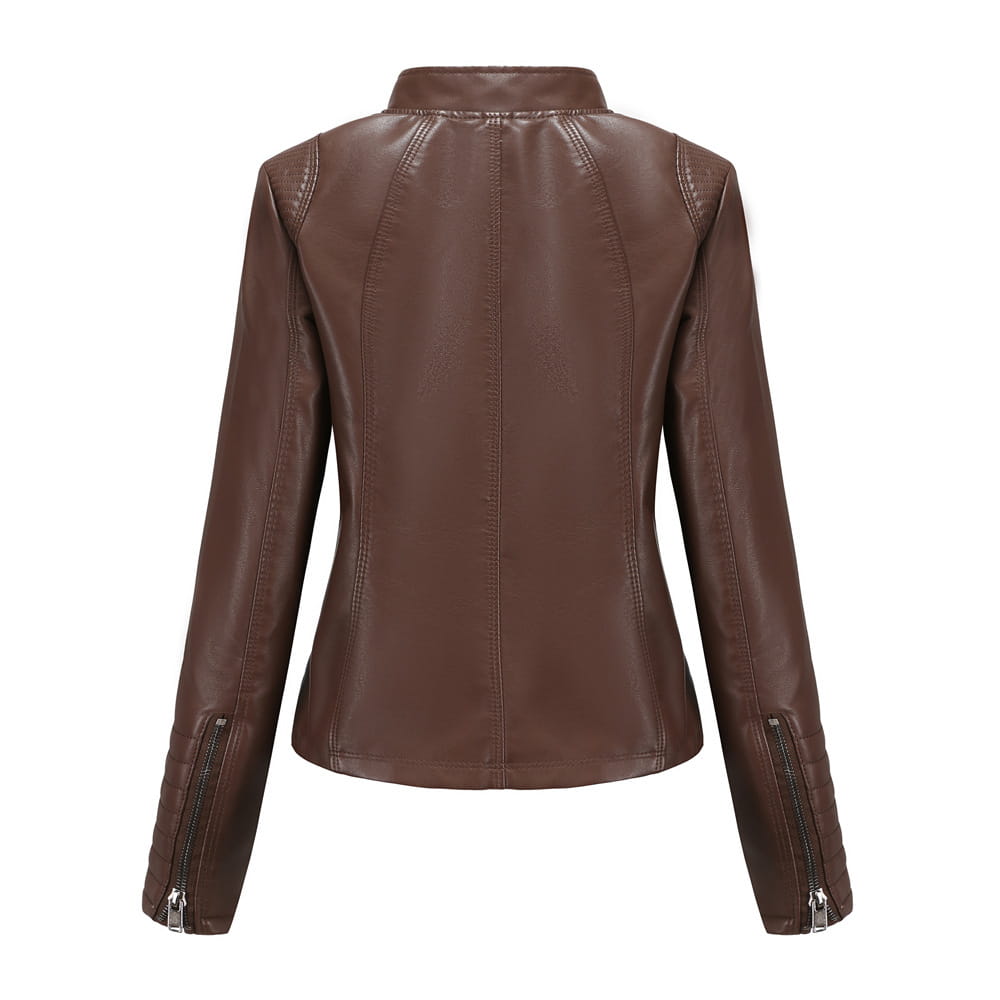 Women’s Leather Thin Motorcycle Clothing Short Chic Women’s Jacket