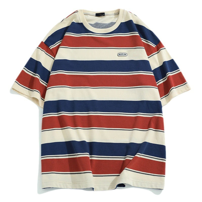 Summer Men’s Striped Short Sleeved T-shirt