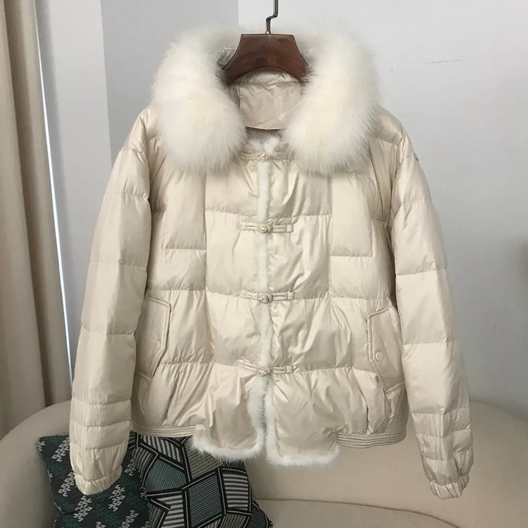 Down Jacket Short Loose Fashion Retro Patchwork Coat