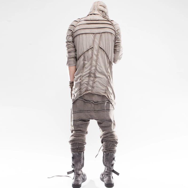 Autonomous Dune Asymmetrical Retro Dyed Do Old Hooded T-shirt Men