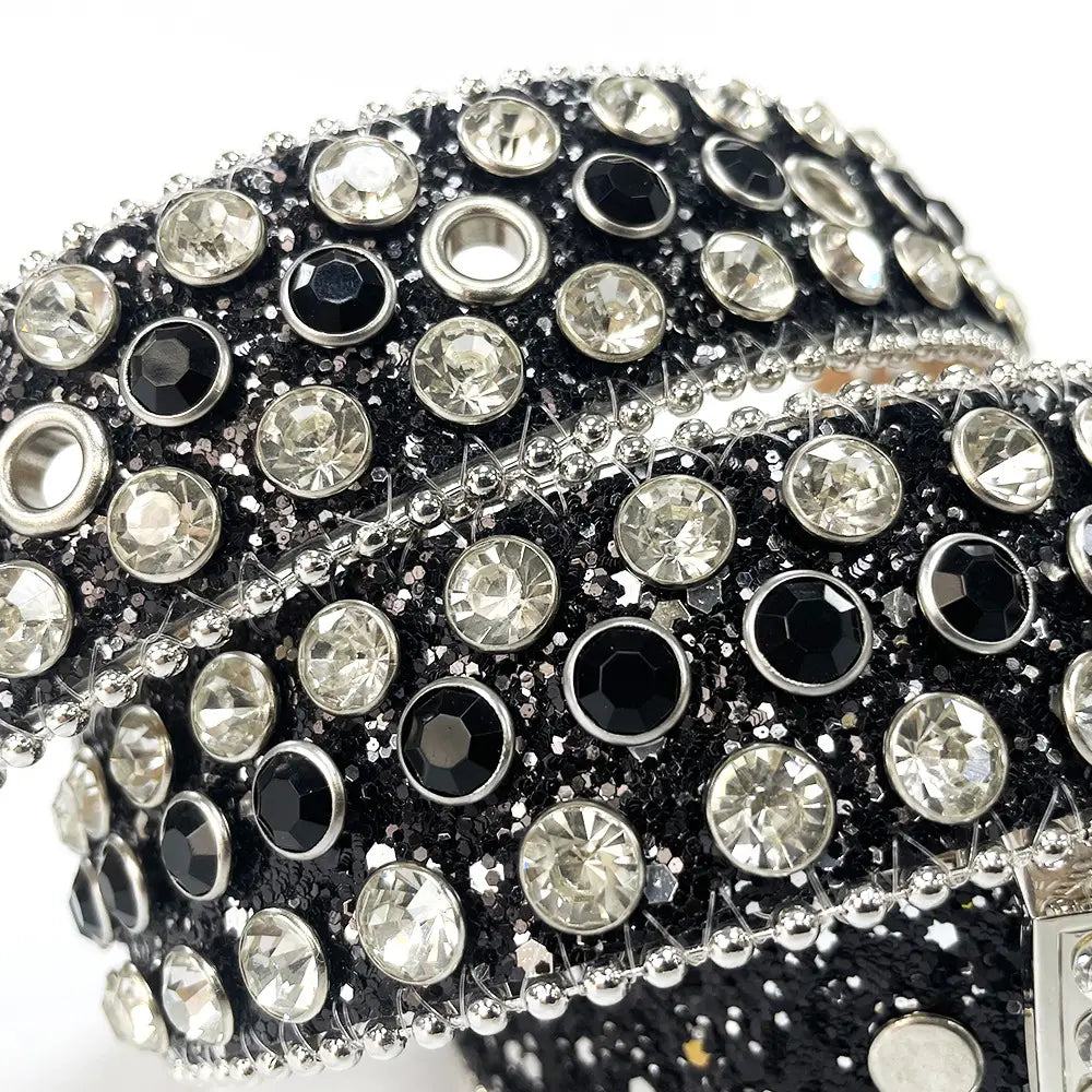 Fashion Trend Rivet Rhinestone Inlaid Belt