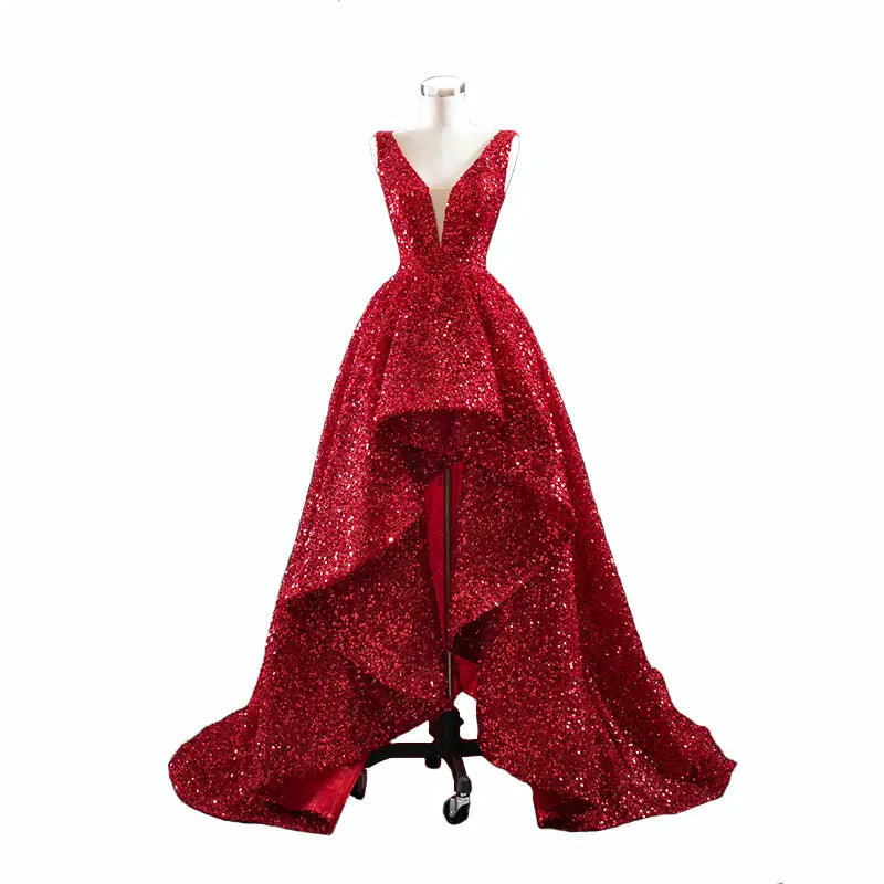 Bridal V-neck European And American Sequined Tutu Skirt