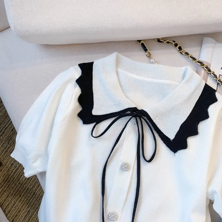 Women’s Design Short Sleeve Bow T-shirt