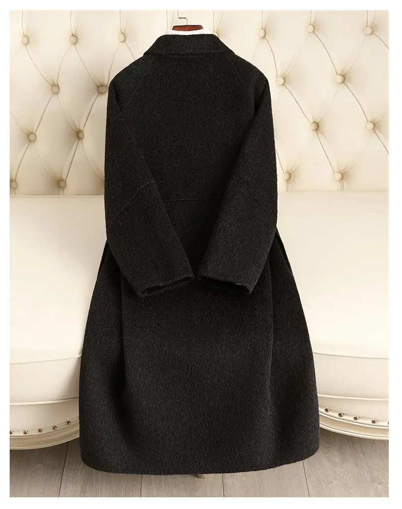 Double-sided Wool Overcoat Women’s Mid-length Woolen Coat
