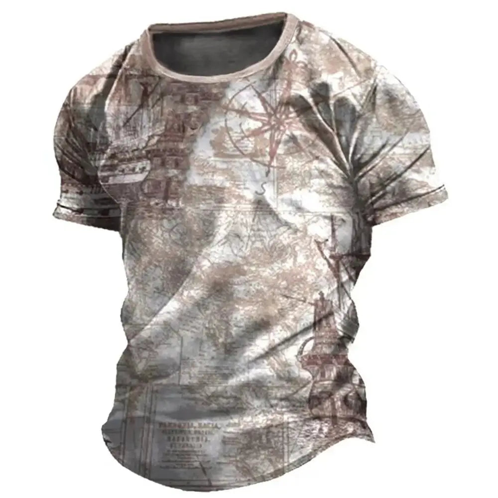 Men’s Casual Loose Short Sleeves T-shirt Round Neck